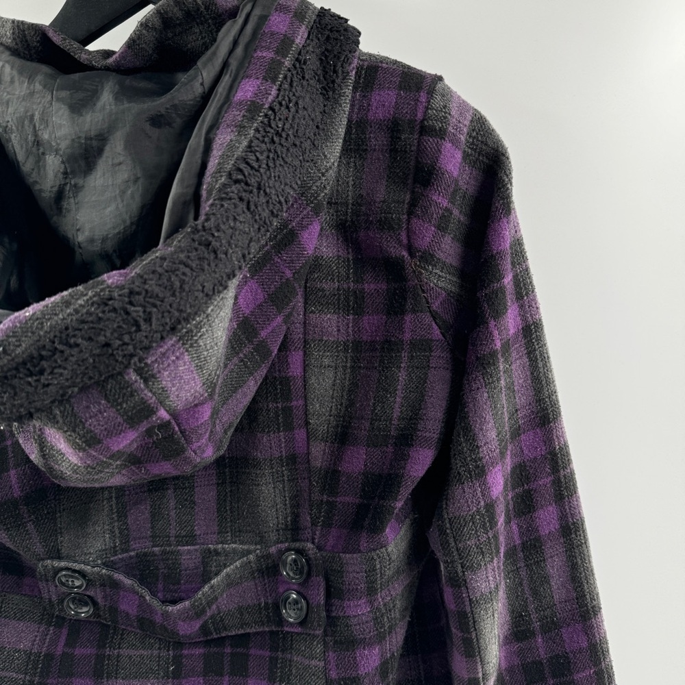 Paris Blues Y2K Vintage Medium Black and Purple Plaid Jacket - Picture 6 of 7